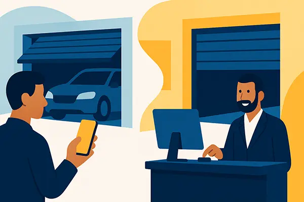 2. Otevřete si garáž mobilem nebo Vás pustí recepční illustration